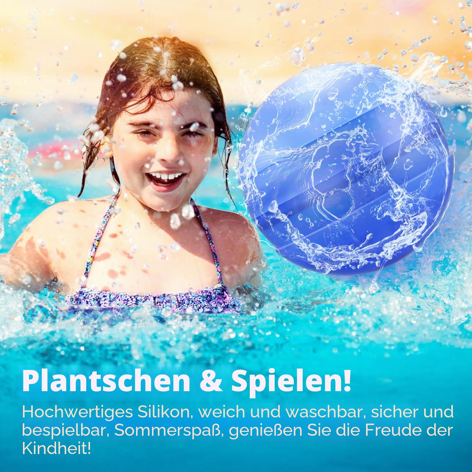 CloudValley Wasserbomben Wiederverwendbar – 12 Stück Mehrweg Wasserballons ohne Magnet, Schnell Befüllbar, Leicht & Weich, Sicher für Kinder und Erwachsene, Splash Ball für Sommer & Garten