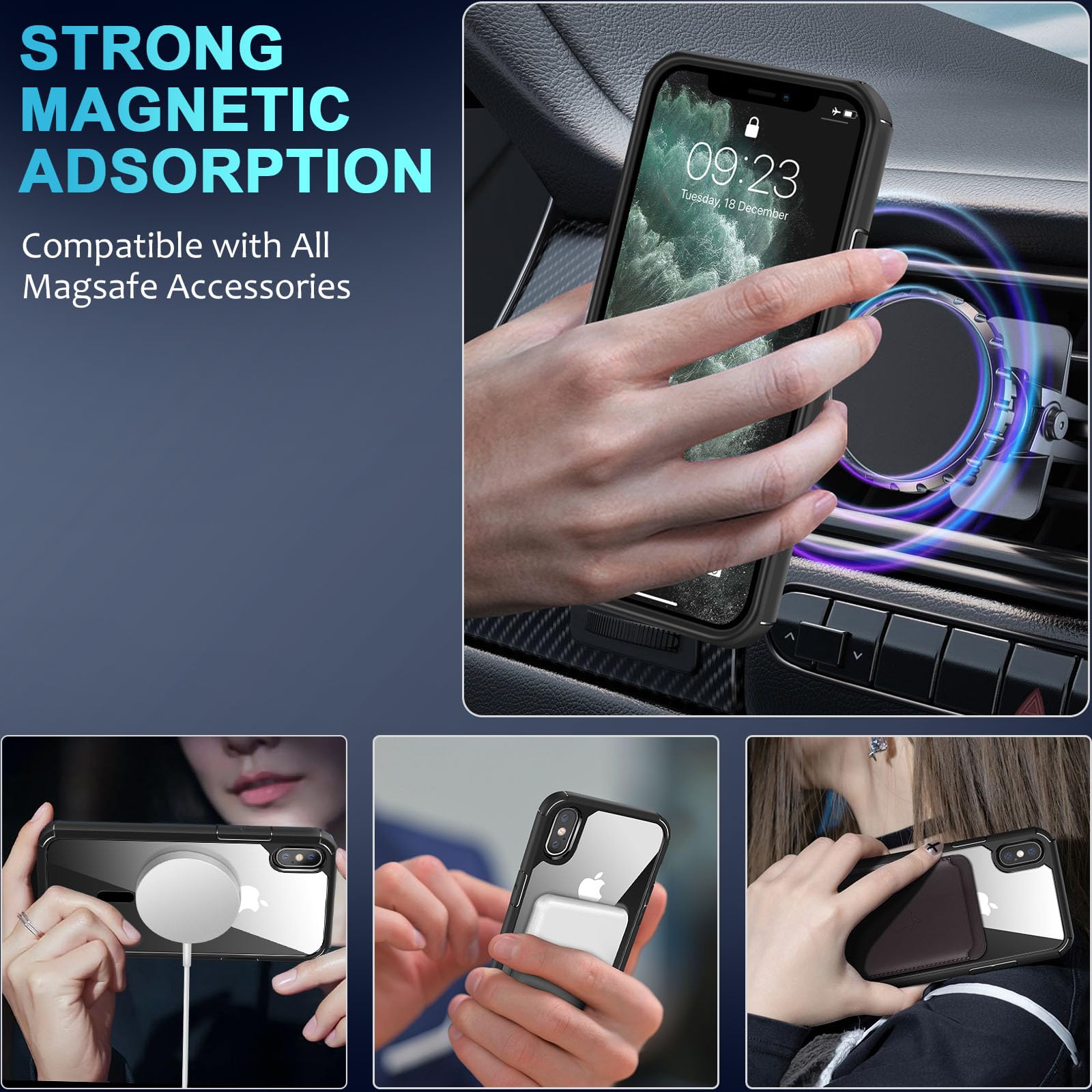 BESINPO agnetica Cover per iPhone 13/Cover per iPhone 14 6,1 Pollici