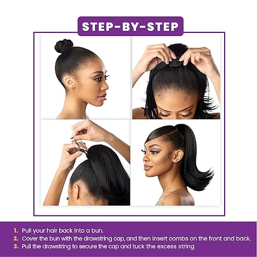 Miniatura 6 de Sensationnel Lulupony - Cordón de cola de caballo sintético de alta temperatura Wini o peluca de pelo sintético (4 marrón medio)