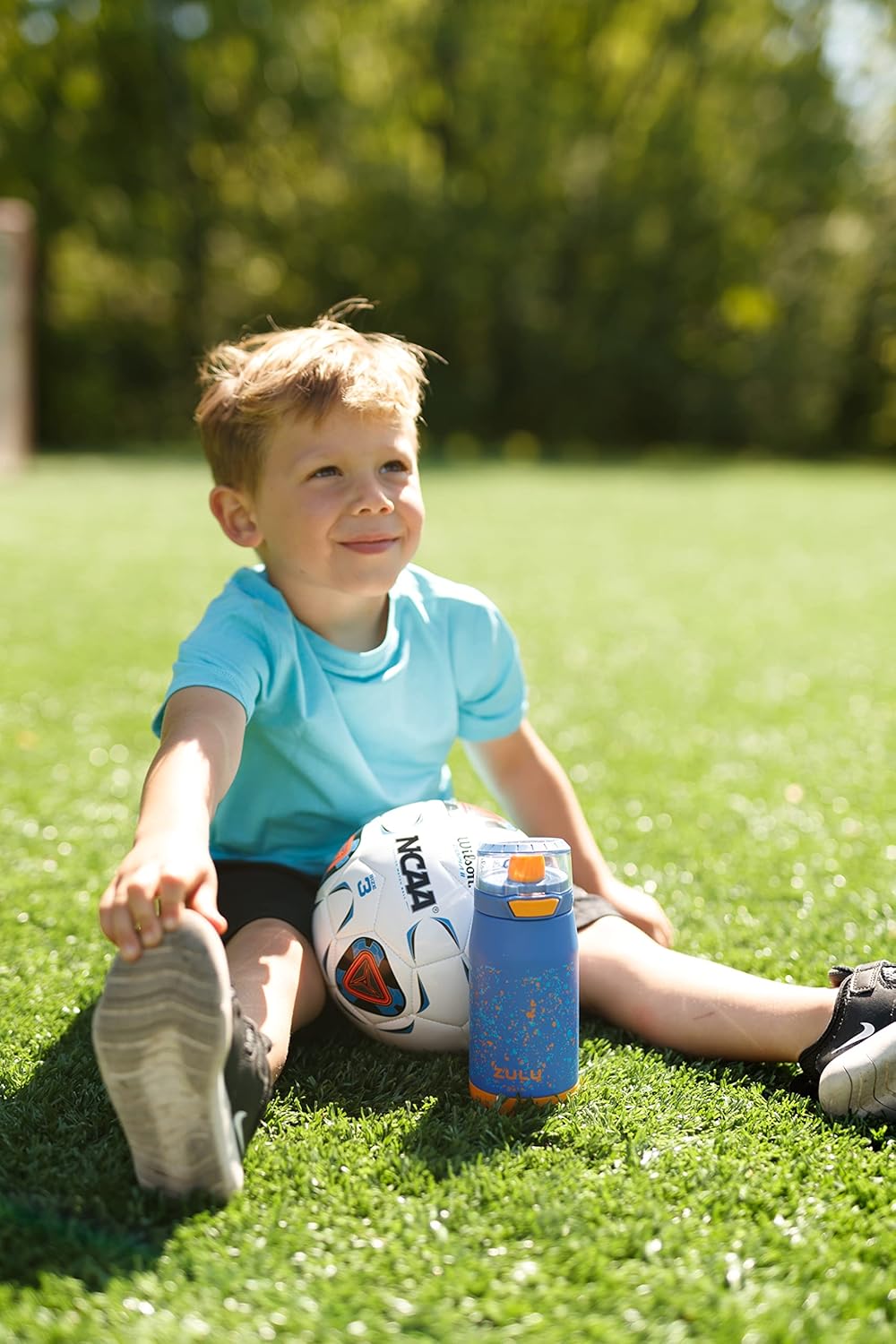 ZULU Kids Flex 12oz Stainless Steel Insulated Water Bottle, Toddler Cup with Silicone Spout, Leak-Proof Locking Flip Lid and Carry Loop for School Backpack, Lunchbox, and Outdoor Sports, Blue - Image 9