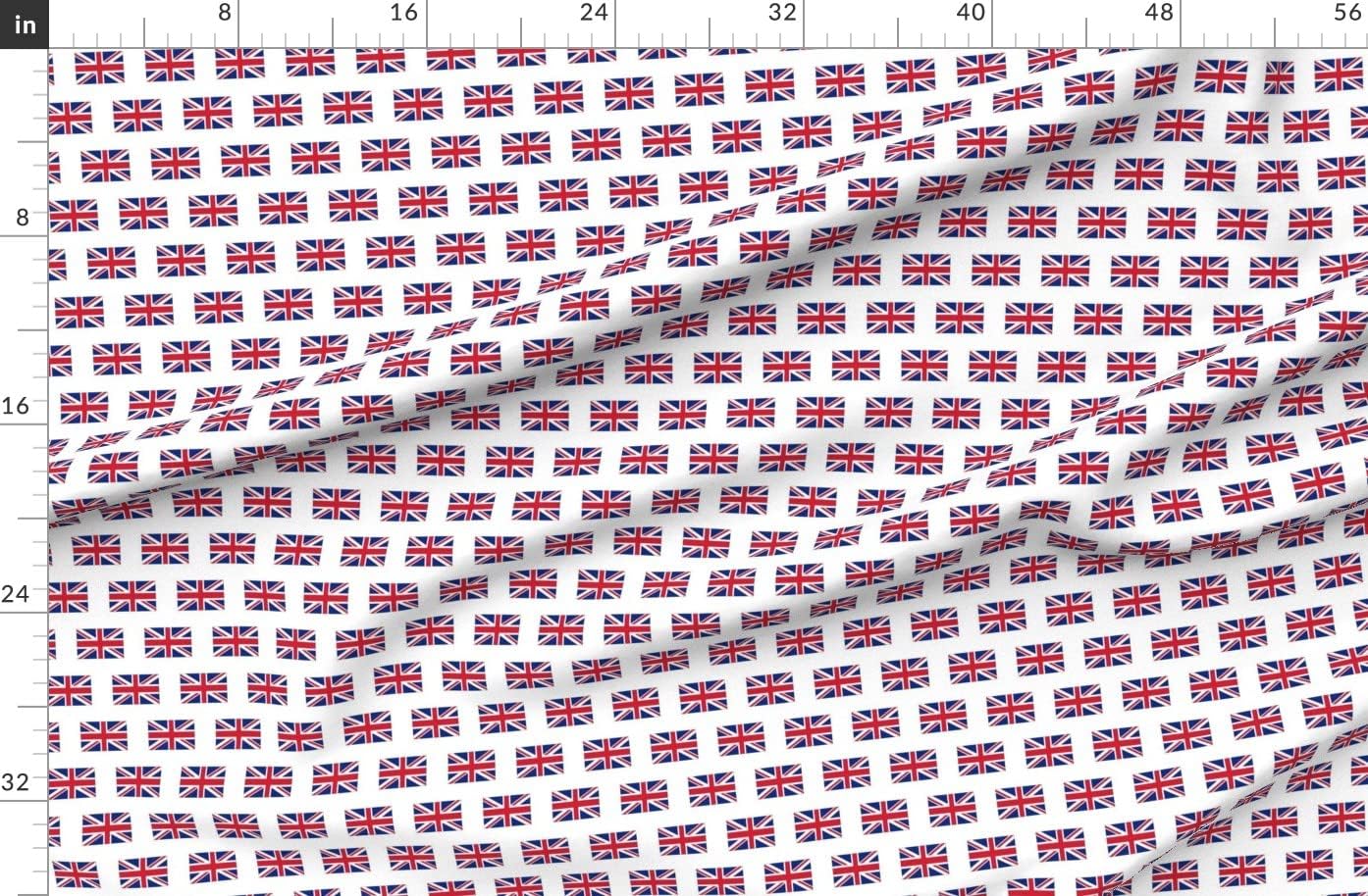 Spoonflower Fabric - Small British England United Great Printed on Organic Cotton Sateen Fabric by The Yard - Sewing Quilting Apparel Home Decor