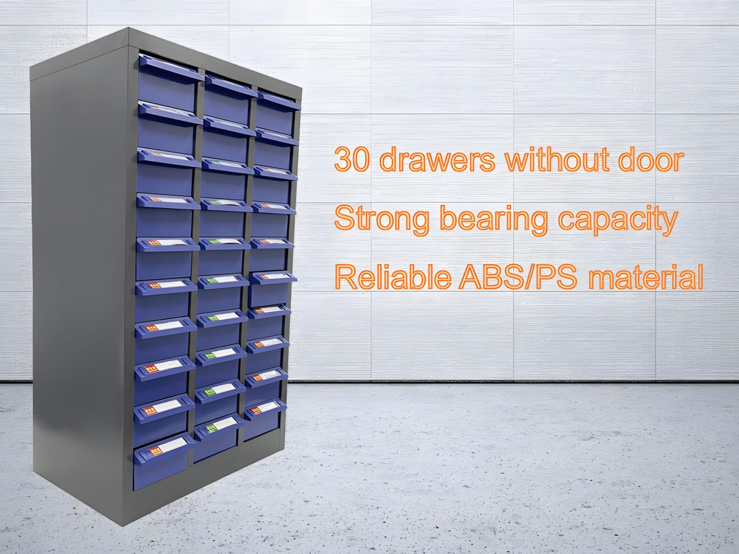Banfluxion Tool Storage Cabinet Without Door 30 Drawers Hardware Organizer Cabinet for Storing Sample, Metals and Electronic Element Blue
