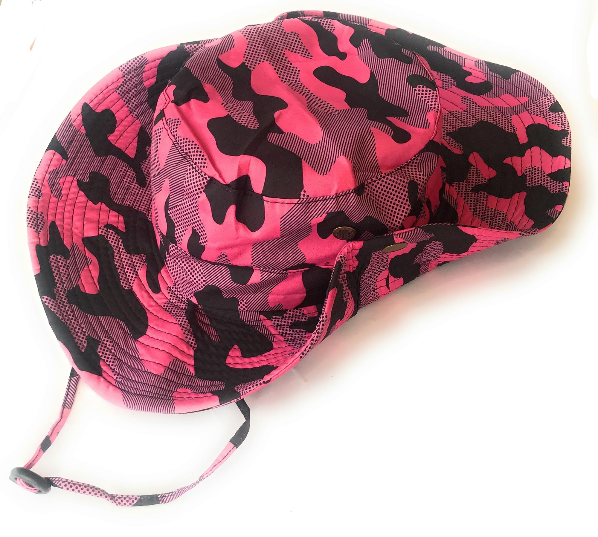 Kgm Unisex Fushia Military Style Boonie Bush Combat Brim Army Fisherman Corded Safari Sun Bucket Hat - Outdoor Festival Hats (Fushia)