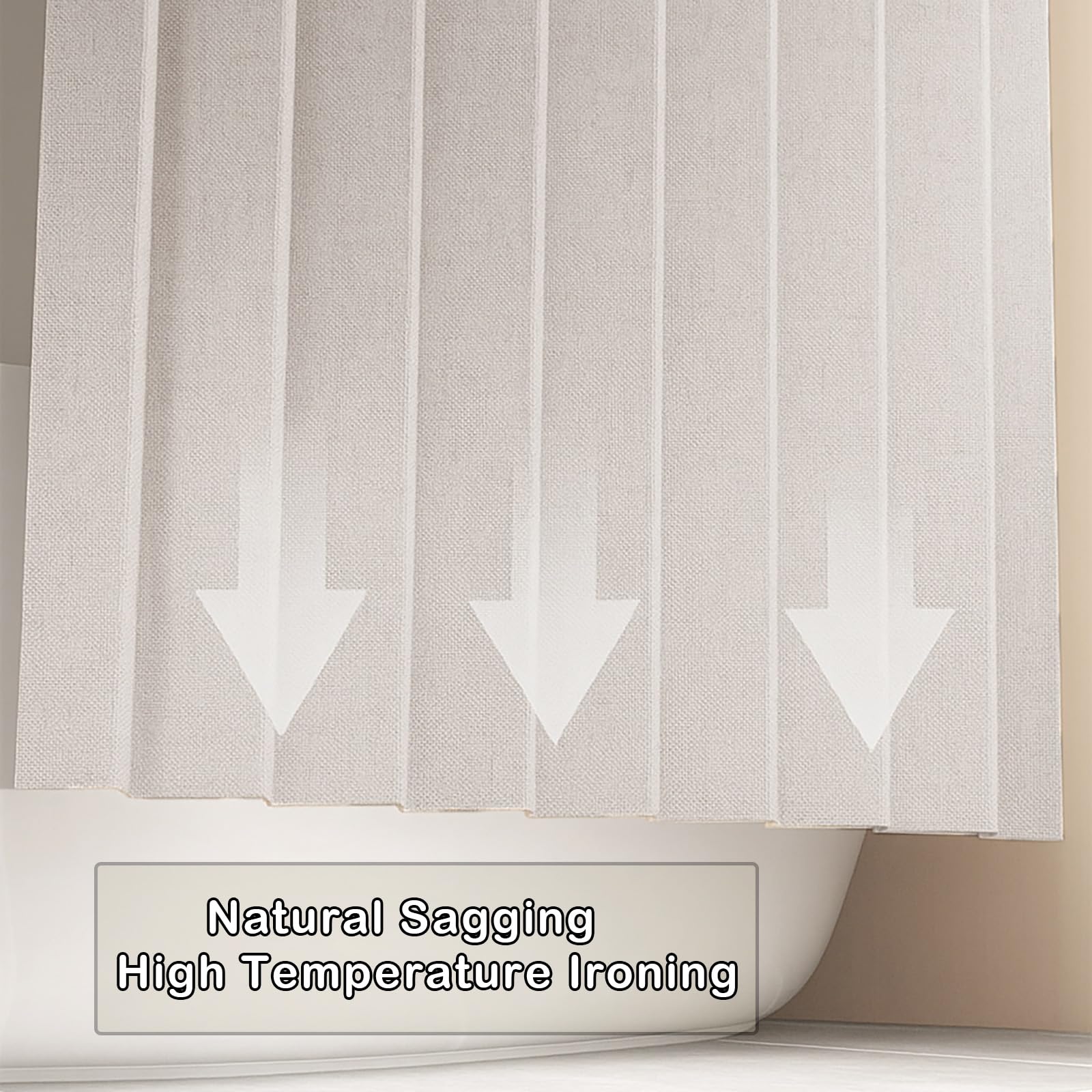Tenda Doccia Pieghevole, Beige, 200x200cm | Impermeabile con ganci, tenda doccia angolare in tessuto lavabile, magnetica per bagno, 150g/m²