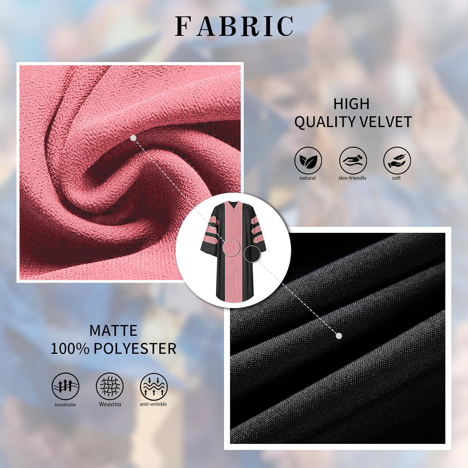 Deluxe Doctoral Graduation Gown Doctoral Hood and Tam 8 Sided Package