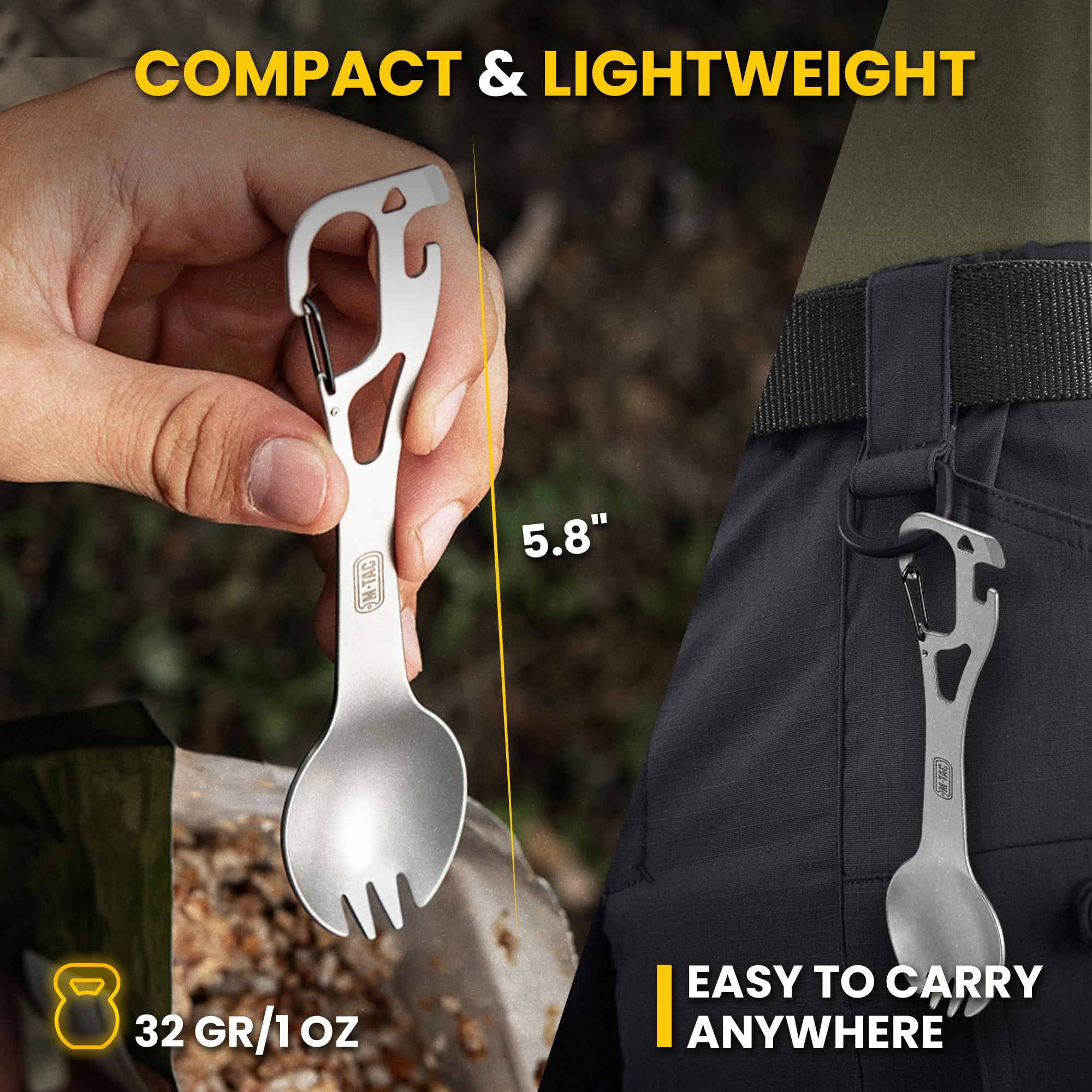 Amazon.com : M-Tac 3-in-1 Camping Spork – Military Flatware Set