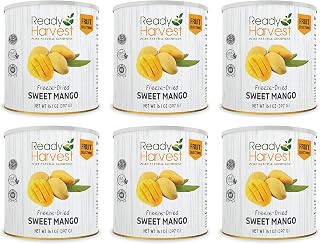 Ready Harvest Freeze Dried Food - Mango | Emergency Fruit | Bug Out Bag Essential | #10 Can | 25-Year Shelf Life | 6 Cans Filled to the Top