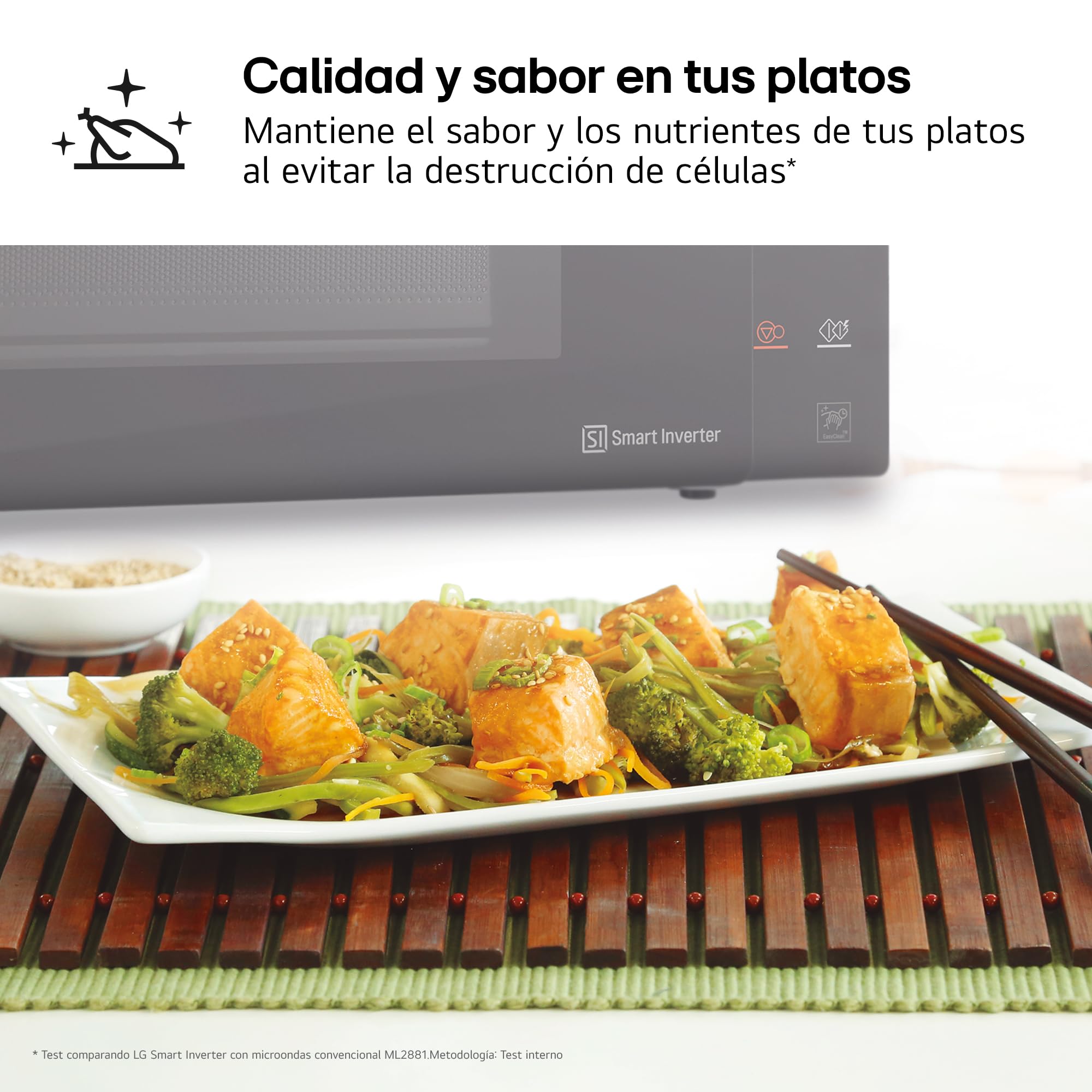 LG MH6535GIB - Microondas con grill, 1000 W, Smart Inverter, Display digital, Color Negro Transparente, 1000 W, 25 l