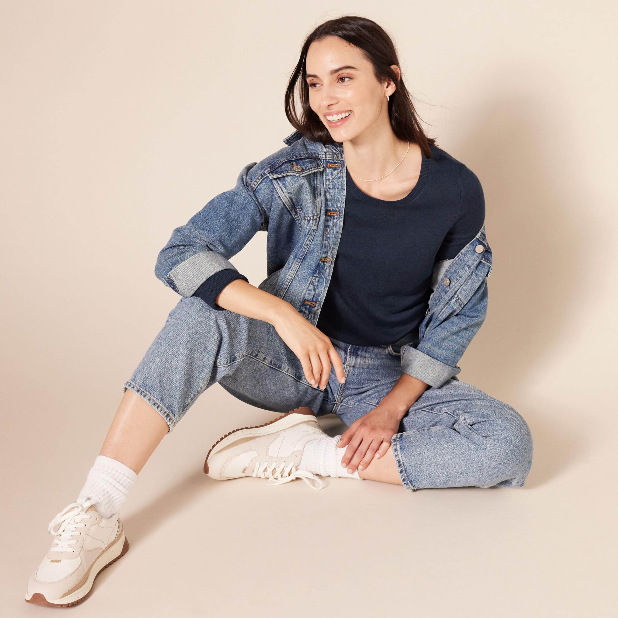 Amazon Essentials Maglione Girocollo Leggero A Maniche Lunghe (Taglie Forti Disponibili) Donna