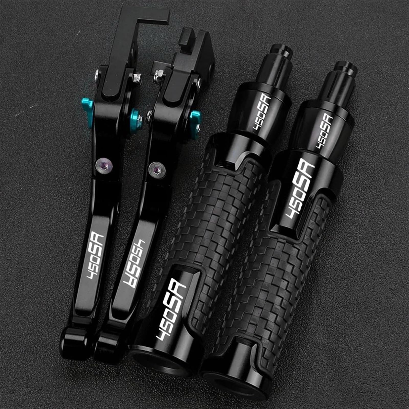GQUIKGW Replace Motorcycle Extendable Brake Clutch Levers Handlebar Handle Grips Ends Caps for CFMOTO 450SR 450SS 450SRS 2022-2025(Black2)