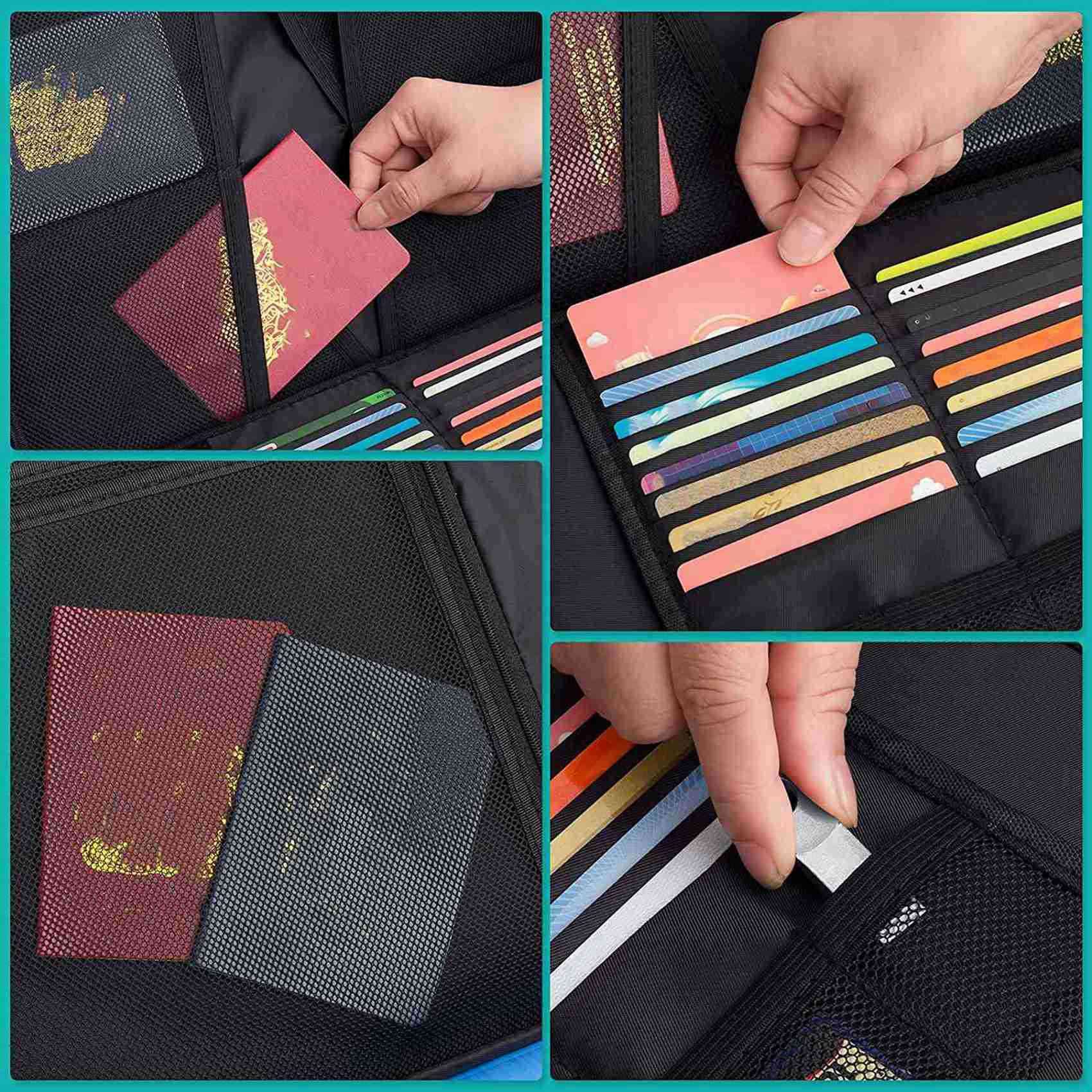 2X Borsa Portadocumenti Ignifuga con Serratura Home Office Travel Cassetta di Sicurezza Ignifuga E Impermeabile Archiviazione File con Maniglia Portatile
