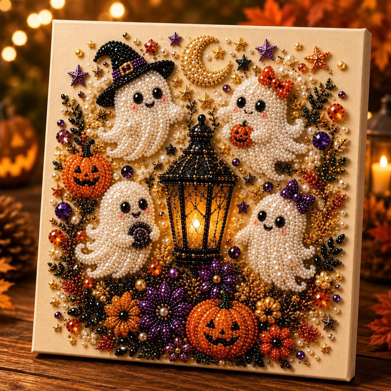 cdsnxore Pearl Diamond Art Kits for Adults,Halloween Ghost Diamond Painting Kit with not Frame