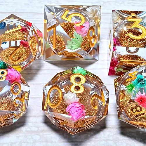 Miniatura 7 de Juego de dados de resina, juego de dados poliédricos DND de Calabozos y Dragones, adecuado para juegos de rol, RPG Explorer Magic The Gathering