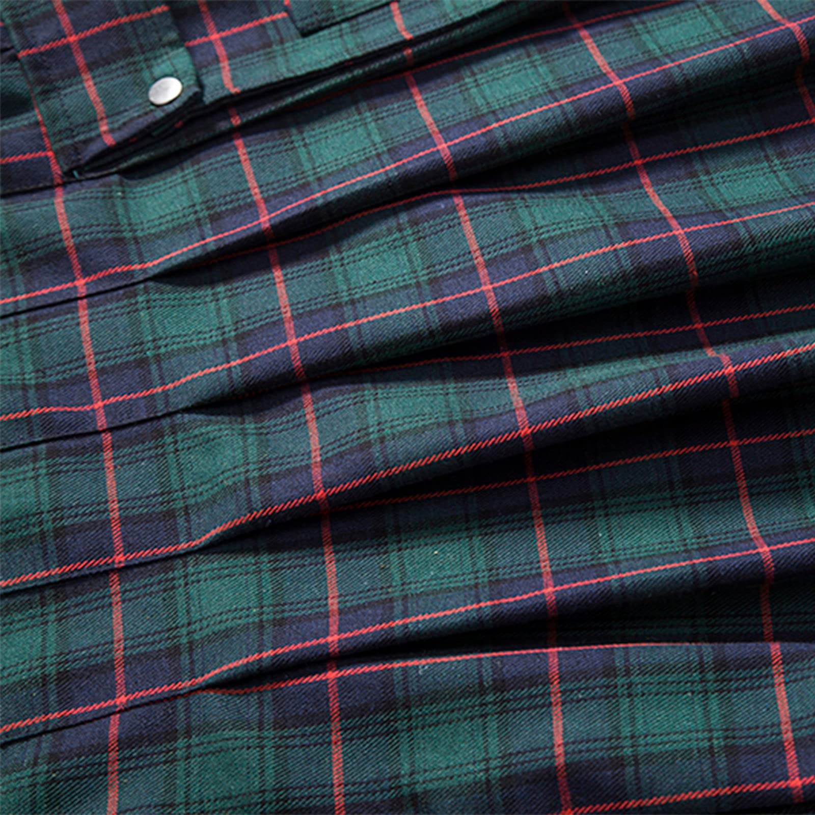 Yolimok Faldas Escocesas Tartán para Hombres Schwarz Retro Faldas de Kilt Moda Gótica Ropa Falda Plisada Disfraz Faldas de tartán para Hombre Falda Escocesa Kilt Mini Falda Hombre Escocesa Elegante