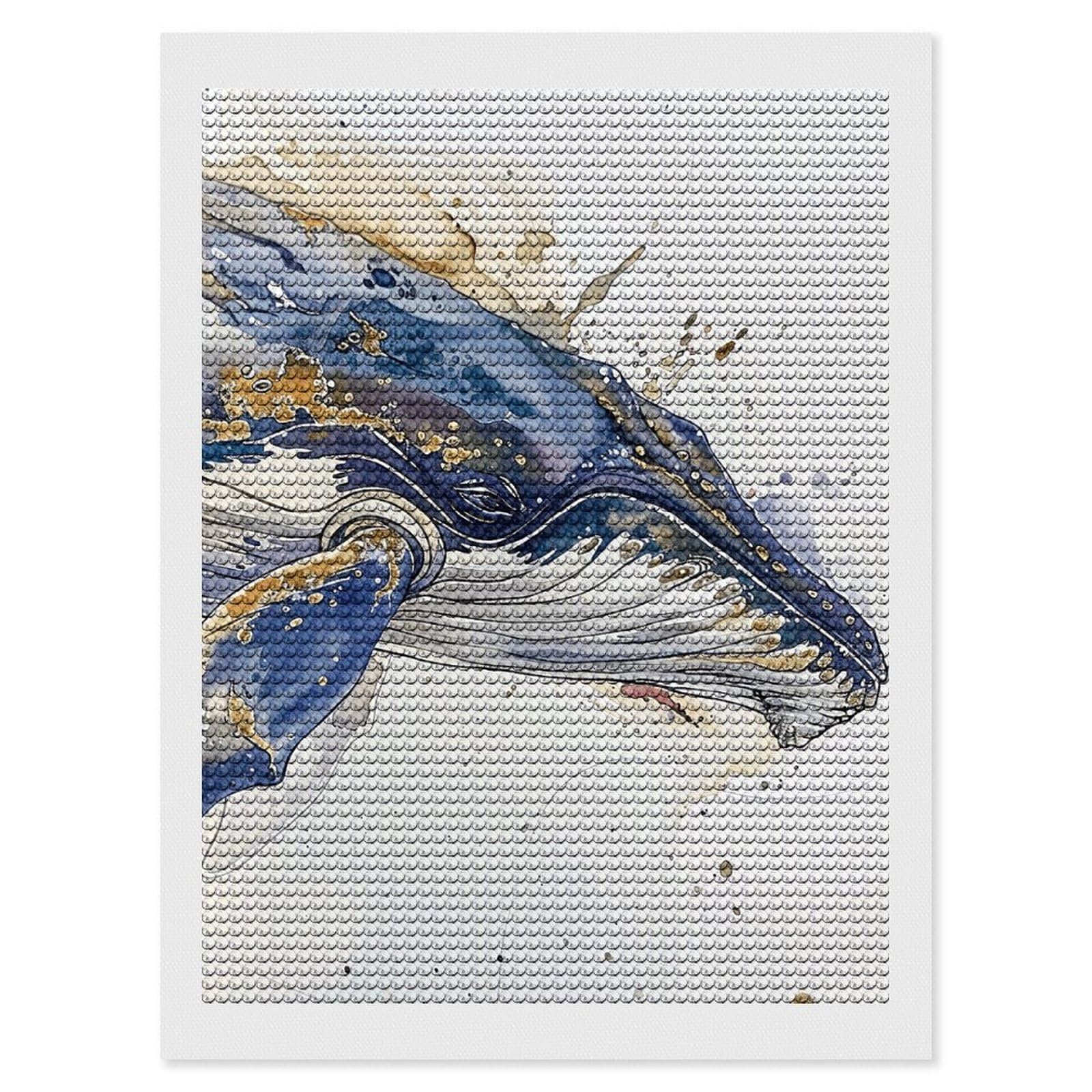 NONHAI Diamond Painting Kits for Adults - DIY Diamond Art Kits for Beginners - Full 5D Paint Drill Diamond Dots Paintings- A Picture of A Whale Diamonds Pictures Gem Art and Craft Wall Decor 12"x16"