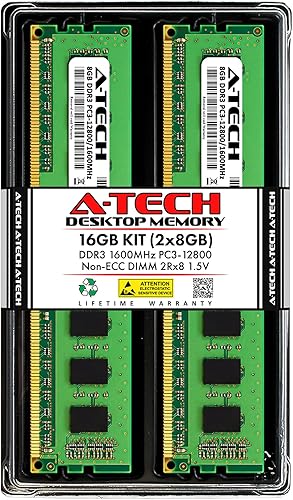 A-Tech Kit de 16 GB (2 x 8 GB) RAM para MSI 760GMA-P34FX, A75A-G55, AM1I, Big Bang XPower II, H61I-E35W8, H81-P35, Z77A-G43 GAMING, Z77IA-E53 DDR3