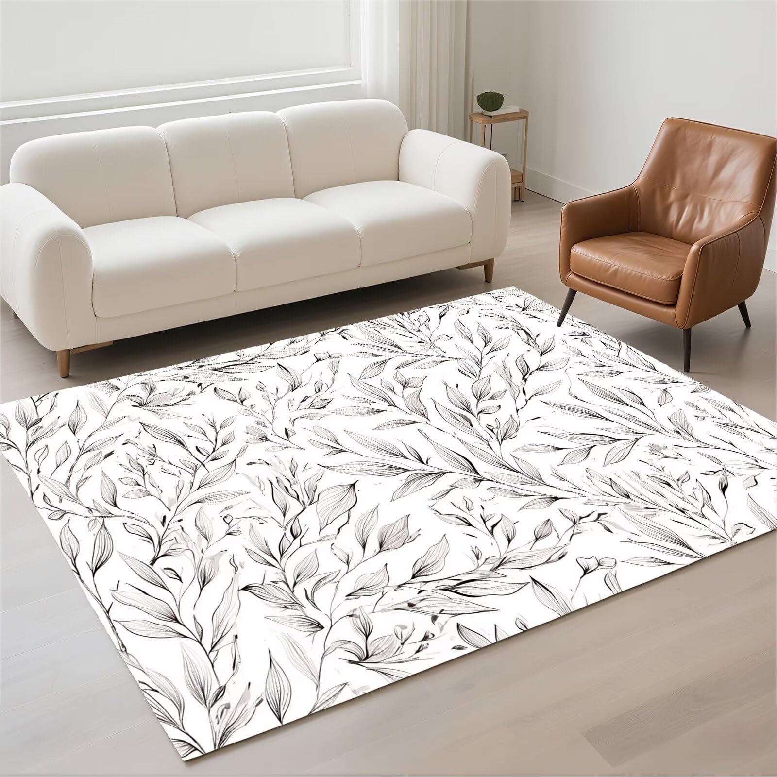 Tapis lavable et antidérapant de 120x180 cm doux pour chambre