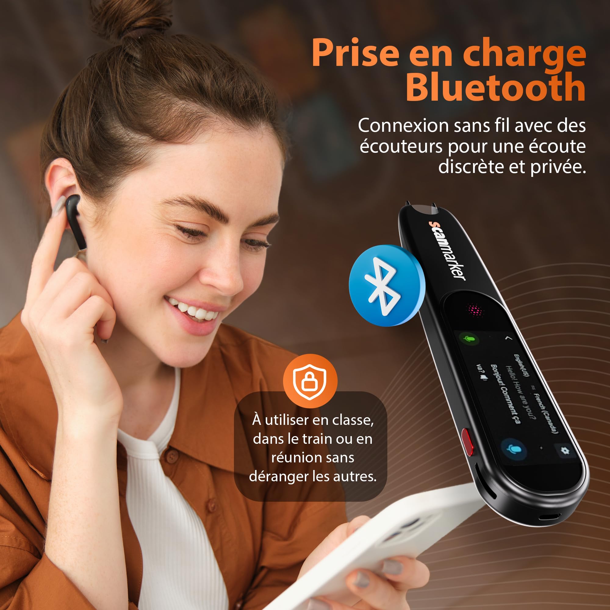 Scanmarker Pal Écran Interactif Stylo Traducteur Langue Instantanée Lecture Dyslexiques Scanner sans Fil Traduction 100+ Langues