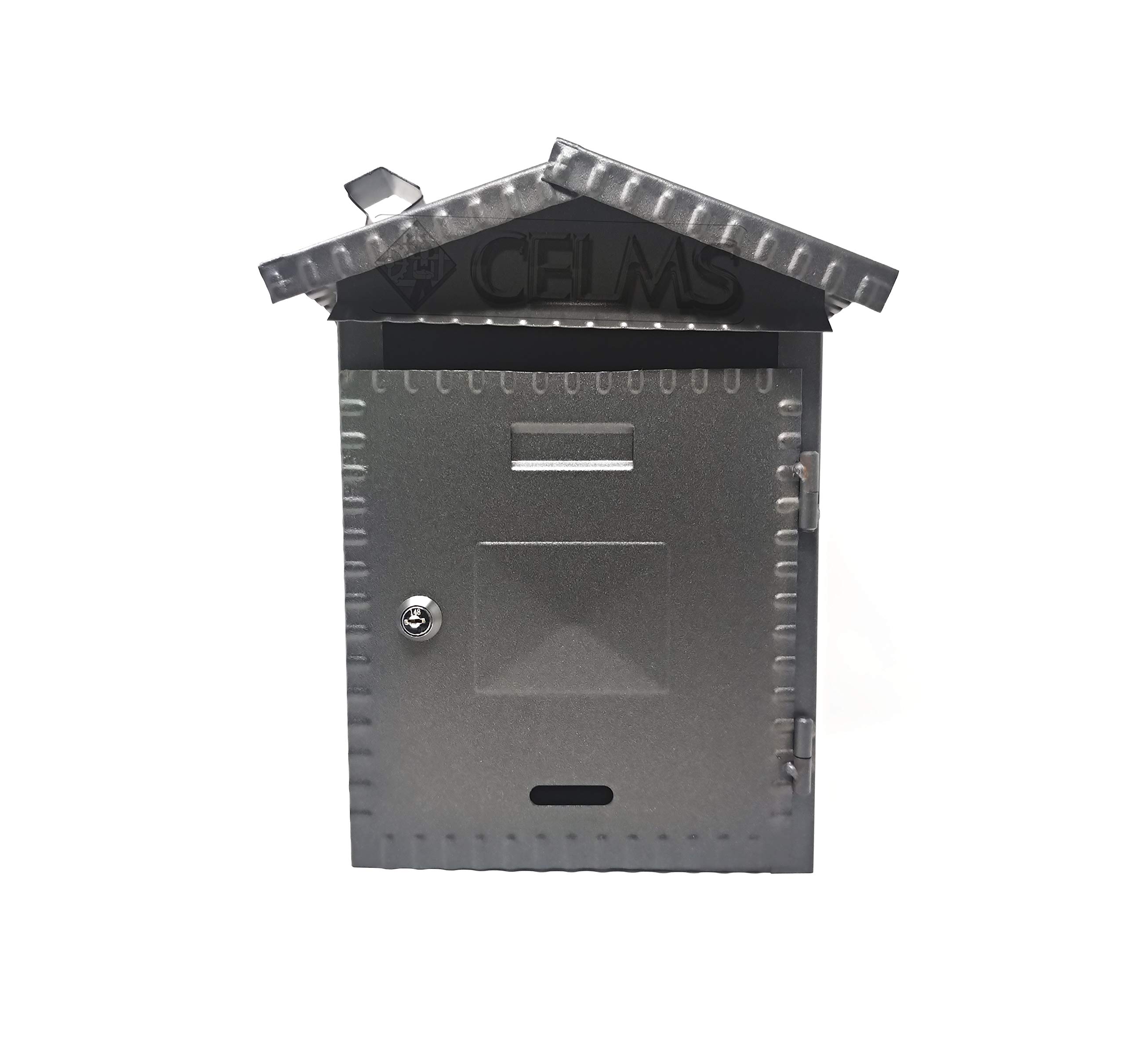 Cassetta Postale Esterna Capri Marrone 21x6x30 Cm - In Lamiera Verniciata, Con Serratura, Tetto Protettivo E 2 Chiavi