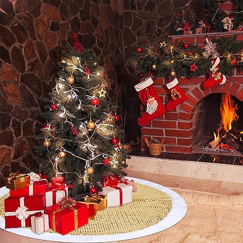 Vista 94 de Mr. Pen Christmas Tree Skirt - 48 inches, Faux Fur, White