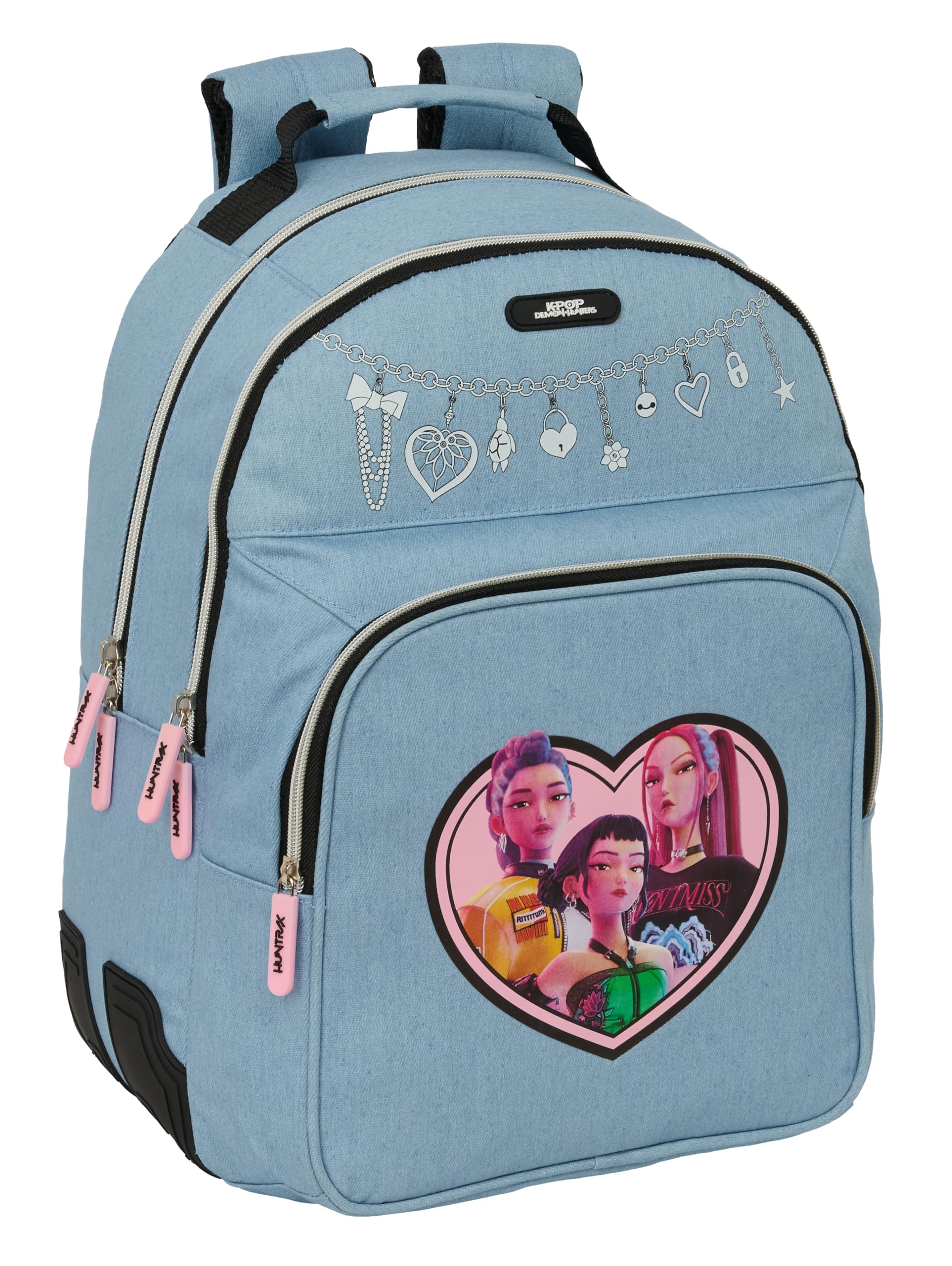 K-POP Demon Hunters - HUNTR/X - Zaino scuola per bambini, ideale per bambini di diverse età, comodo e versatile, resistenza, 32 x 15 x 42 cm
