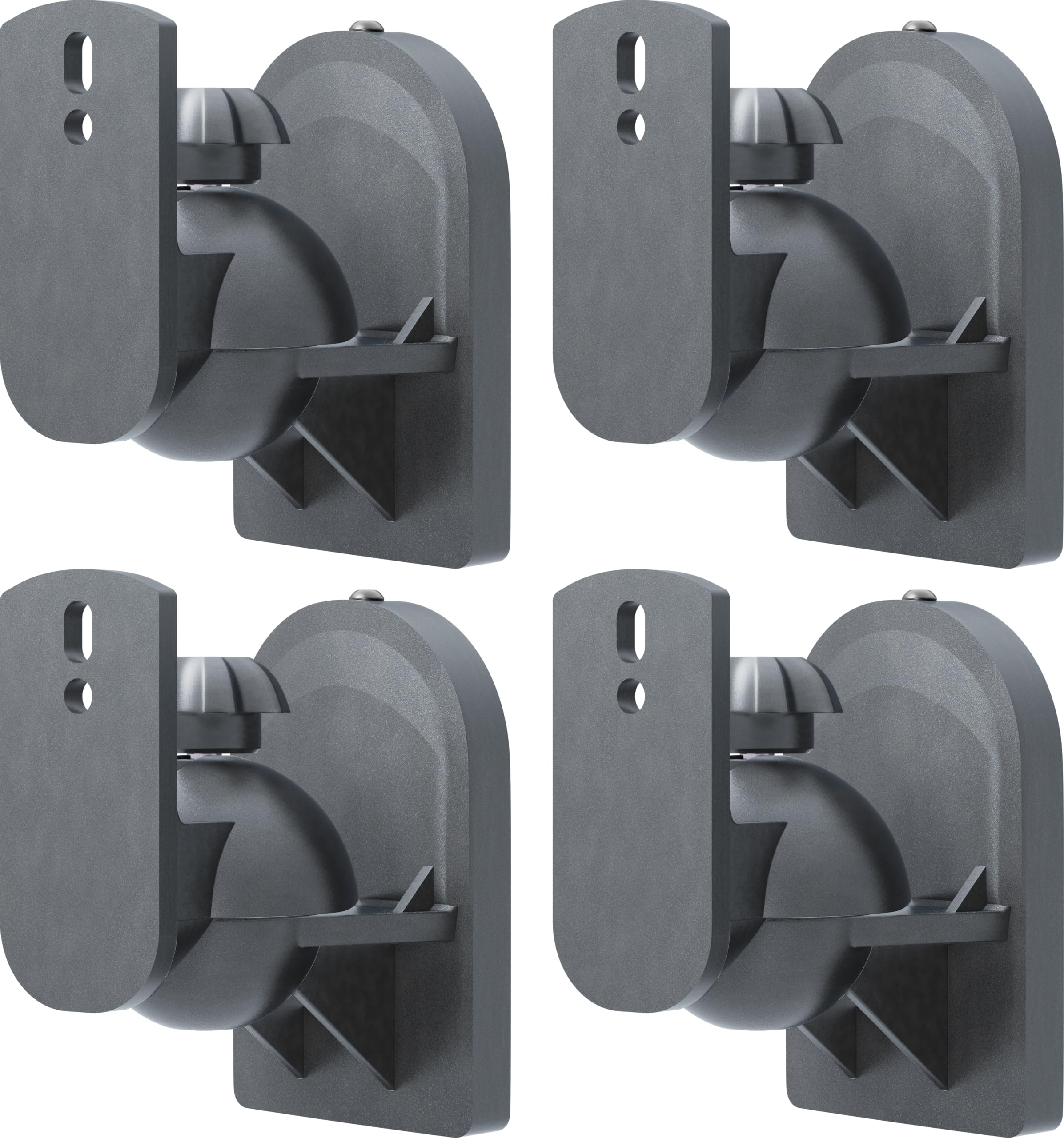 goobay Supporto da parete per altoparlanti universale, girevole/inclinabile, per altoparlanti fino a 3,5 kg, 4 pezzi, nero, 49391