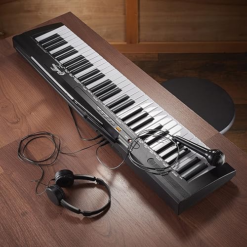 Miniatura 7 de Ashthorpe Piano de teclado electrónico digital de 61 teclas para principiantes, incluye auriculares, micrófono y calcomanías de Keynote