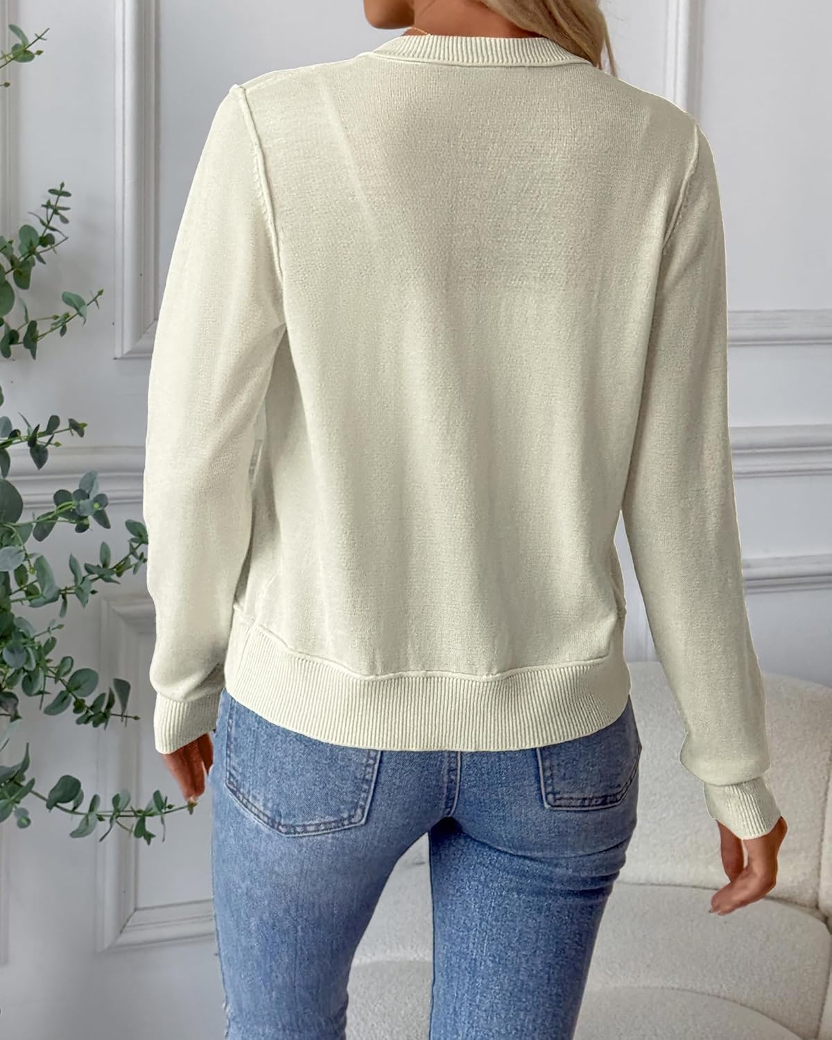 Bsubseach Striped Cropped Cardigan Sweater for Women Lightweight Jacket Trendy Fall Outfits Spring Clothes Sweatshirts - Image 5