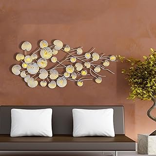 Sponsored Ad - Decorlives Hearts White and Gold Color Metal Wall Art Sculpture and Hanging Decor for Living Room Home and ...