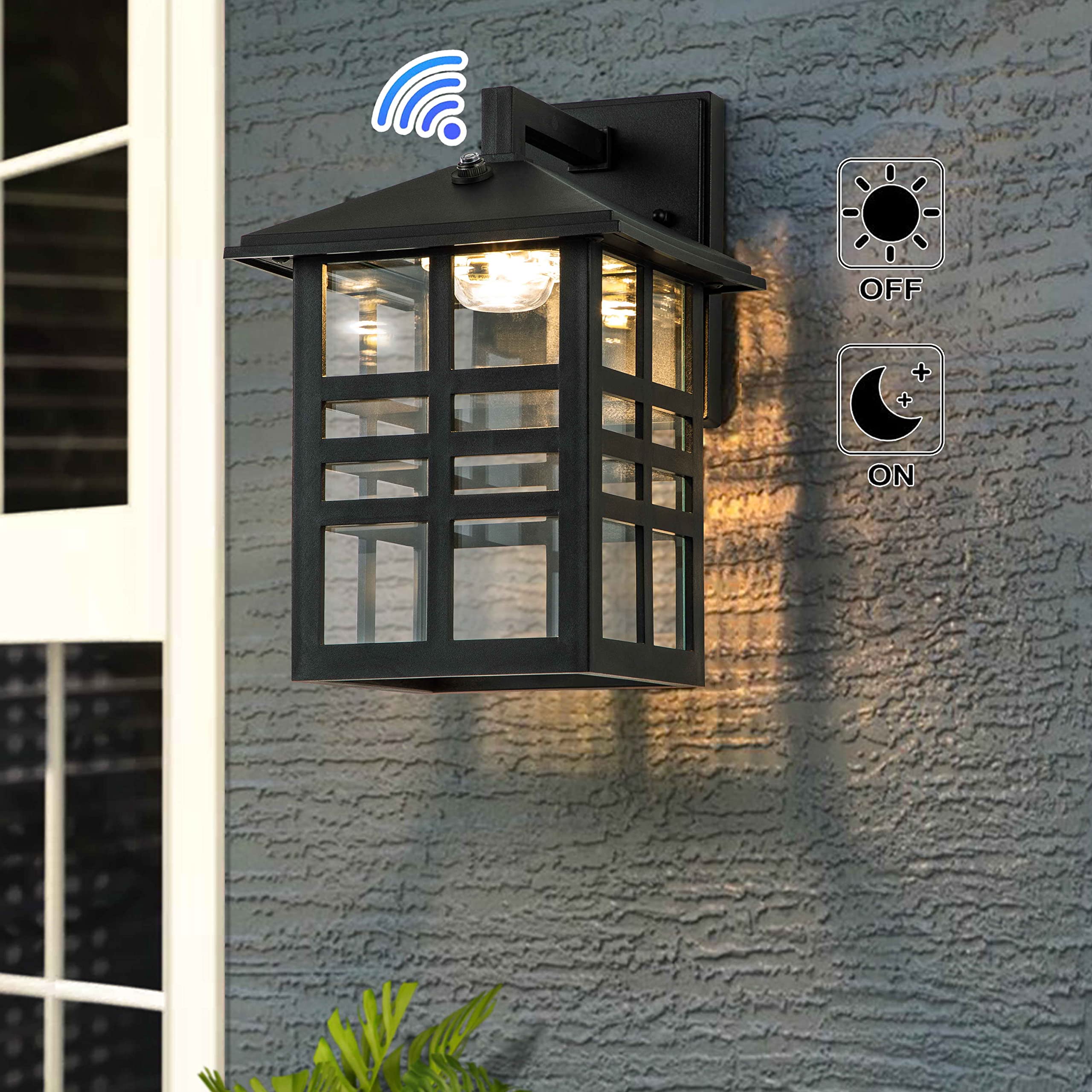 Buy C Cattleya Dusk to Dawn Outdoor Wall Lantern Sconce LED 1Light Black Exterior Porch Light
