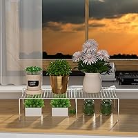 Vista 7 de Estante de almacenamiento para gabinete Redrubbit, mostrador de cocina y estante de gabinete metálico expandible y resistente al óxido, organizador