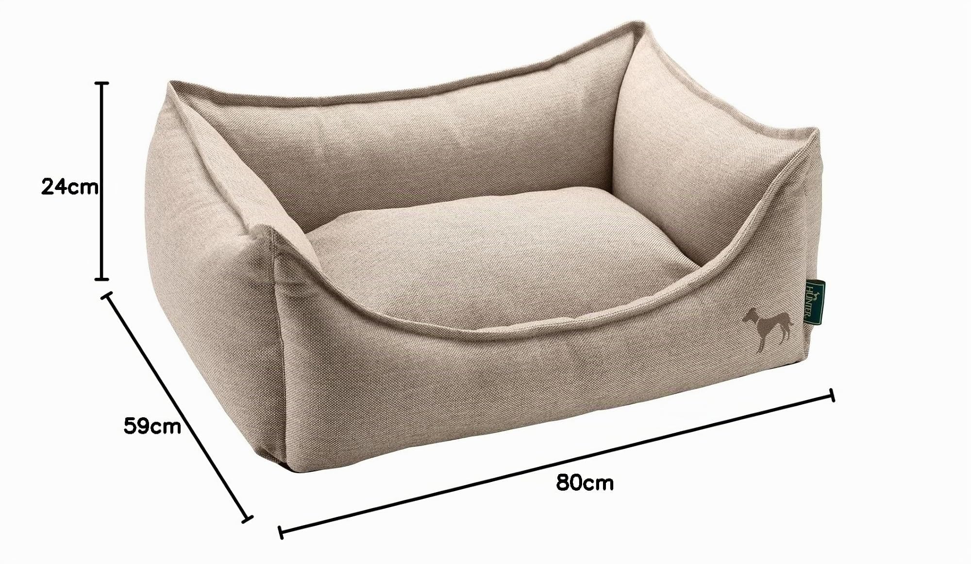 HUNTER Living 60857 Panier pour Chien Beige 80 x 59 x 24 cm