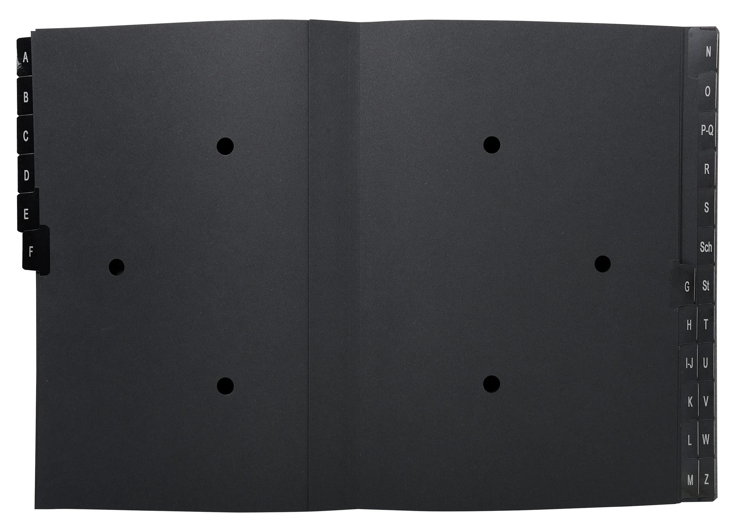 Exacompta - Réf. 57024E - Carton de 8 trieurs Ordonator - couverture rigide - intérieur en carte recyclée - onglets plastifiés de A à Z - 24 compartiments - dimensions 24 x 34 cm - Noir