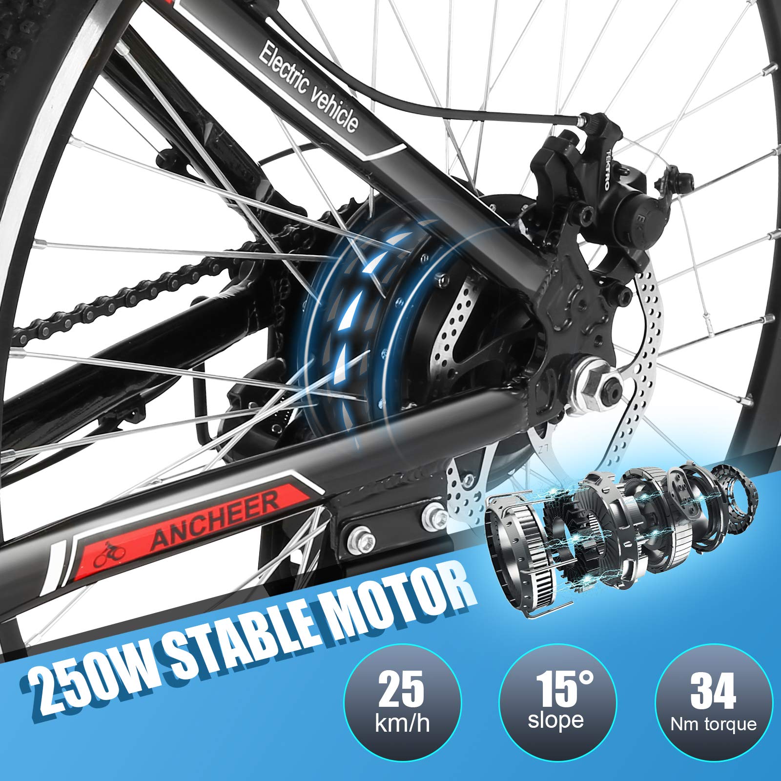 Buy ANCHEER Electric Bikes for Adult, 26'' Electric Mountain Bike with