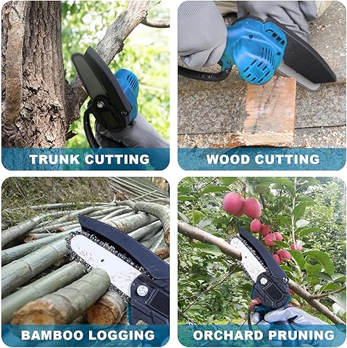 Miniatura 8 de Torin ACP01B Mini motosierra inalámbrica de 4 pulgadas motosierra portátil eléctrica (alimentada por batería) para cortar madera, poda de jardín,