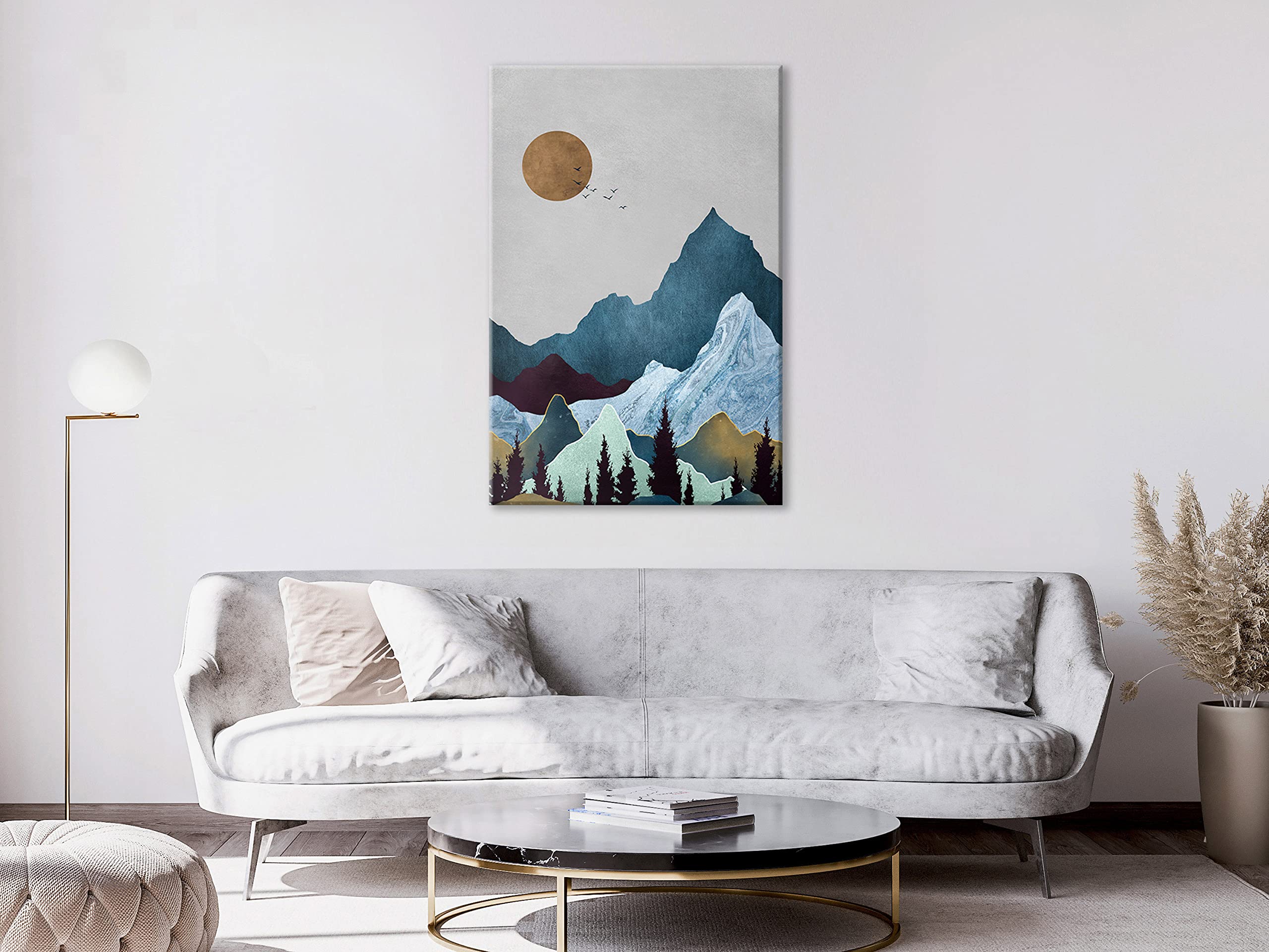 murando Cuadro Acústico Nordic Style 60x90 cm espuma acústica absorbe | sonido aislamiento lienzo de 1 pieza Impresión Artística Decoración de Pared Boho mármol Paisaje