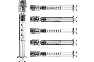 1ml Clear Glass Syringe with Luer Lock, 10 Pack