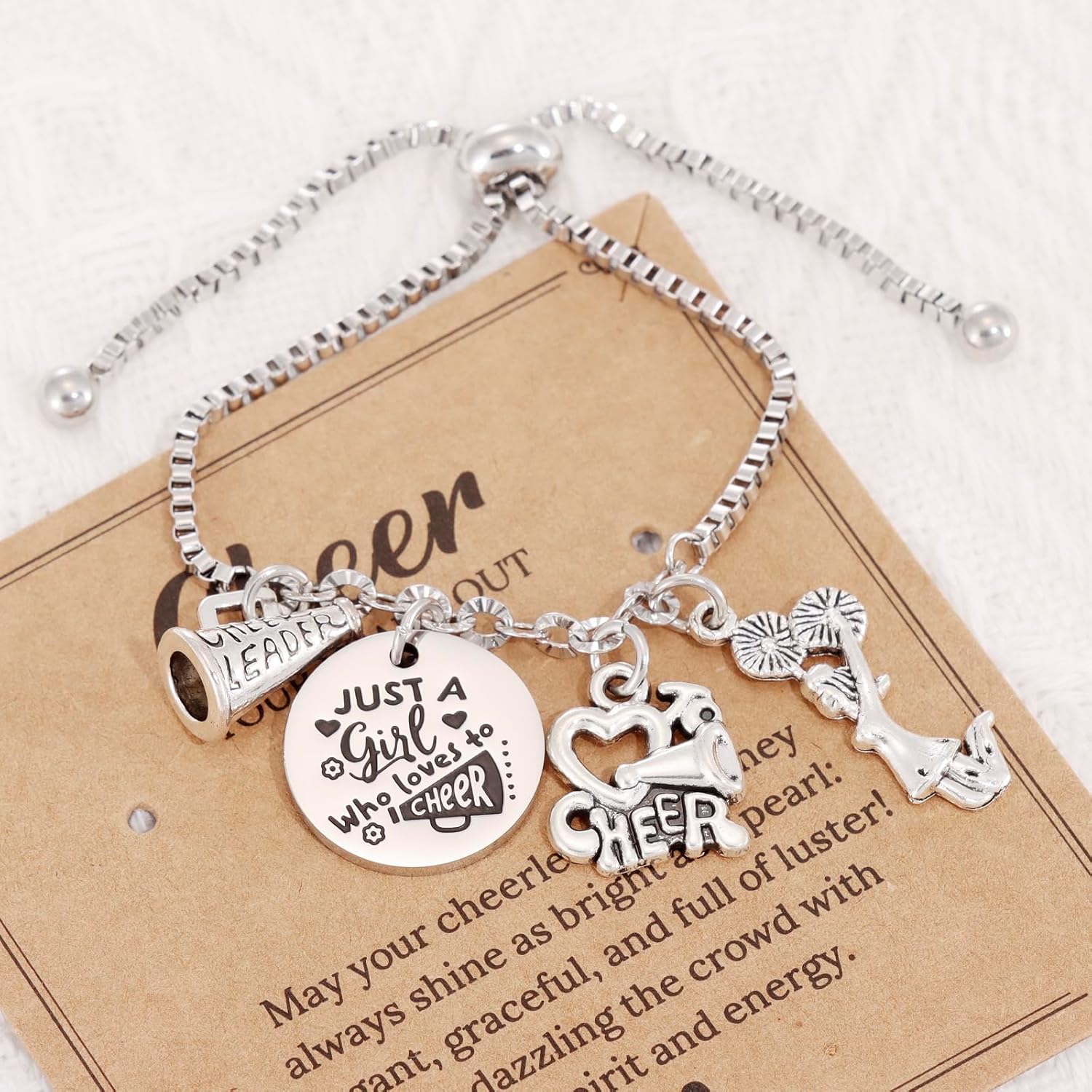 HUTIMY Cheerleading Gift Bracelet Present Ideas Cheerleading Bracelets Cheer Bracelet - Image 3