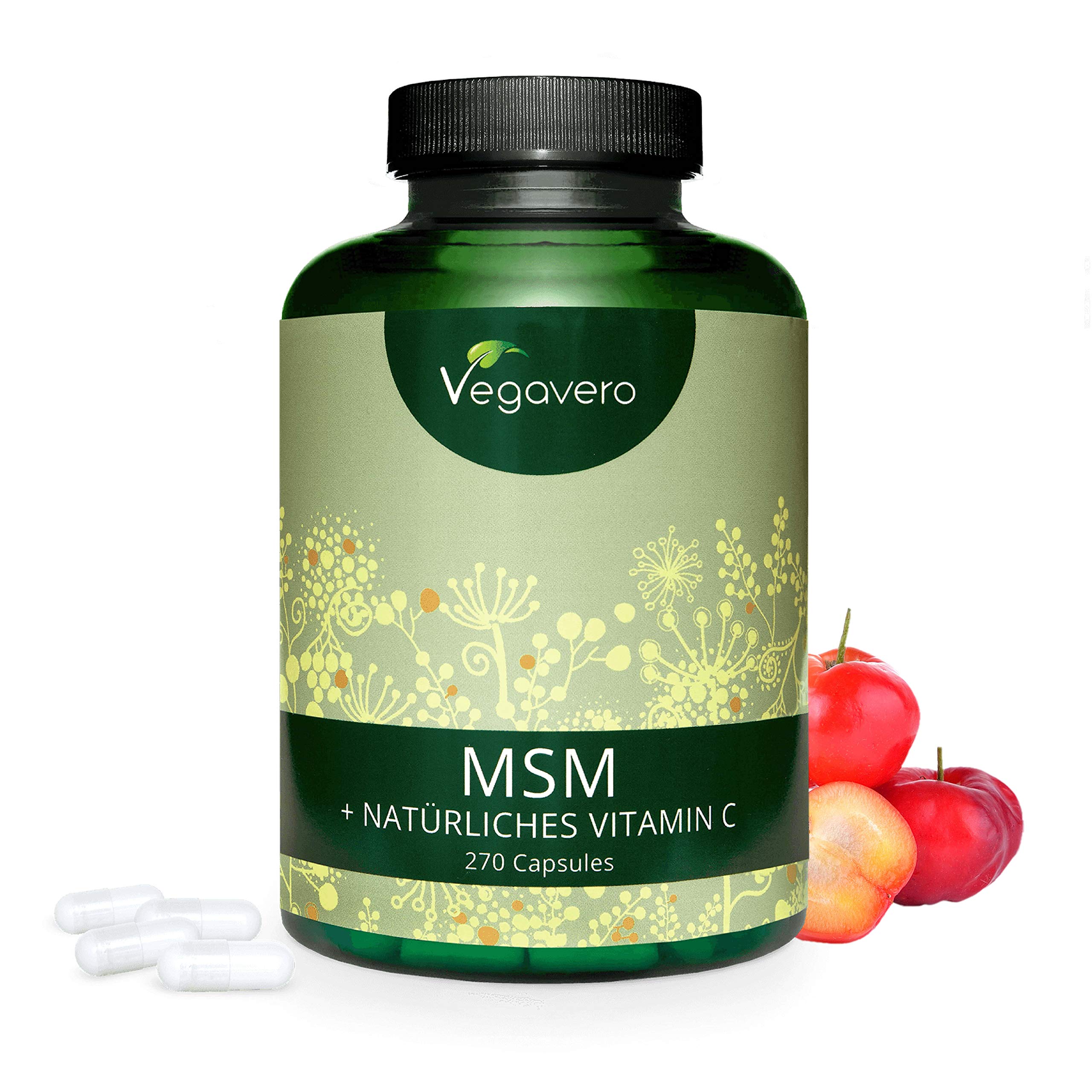 MSM + Natural Vitamin C VEGAVERO® 270 Capsules 2100 mg MSM + 150 mg