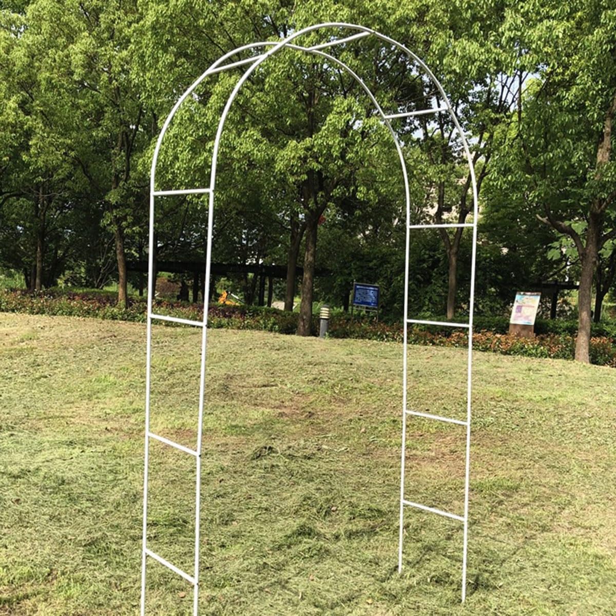 Nierdzewna metalowa altana ogrodowa – solidny łuk ślubny, biała łuk do roślin pnących, wsparcie na zewnątrz, 80 x 200 cm
