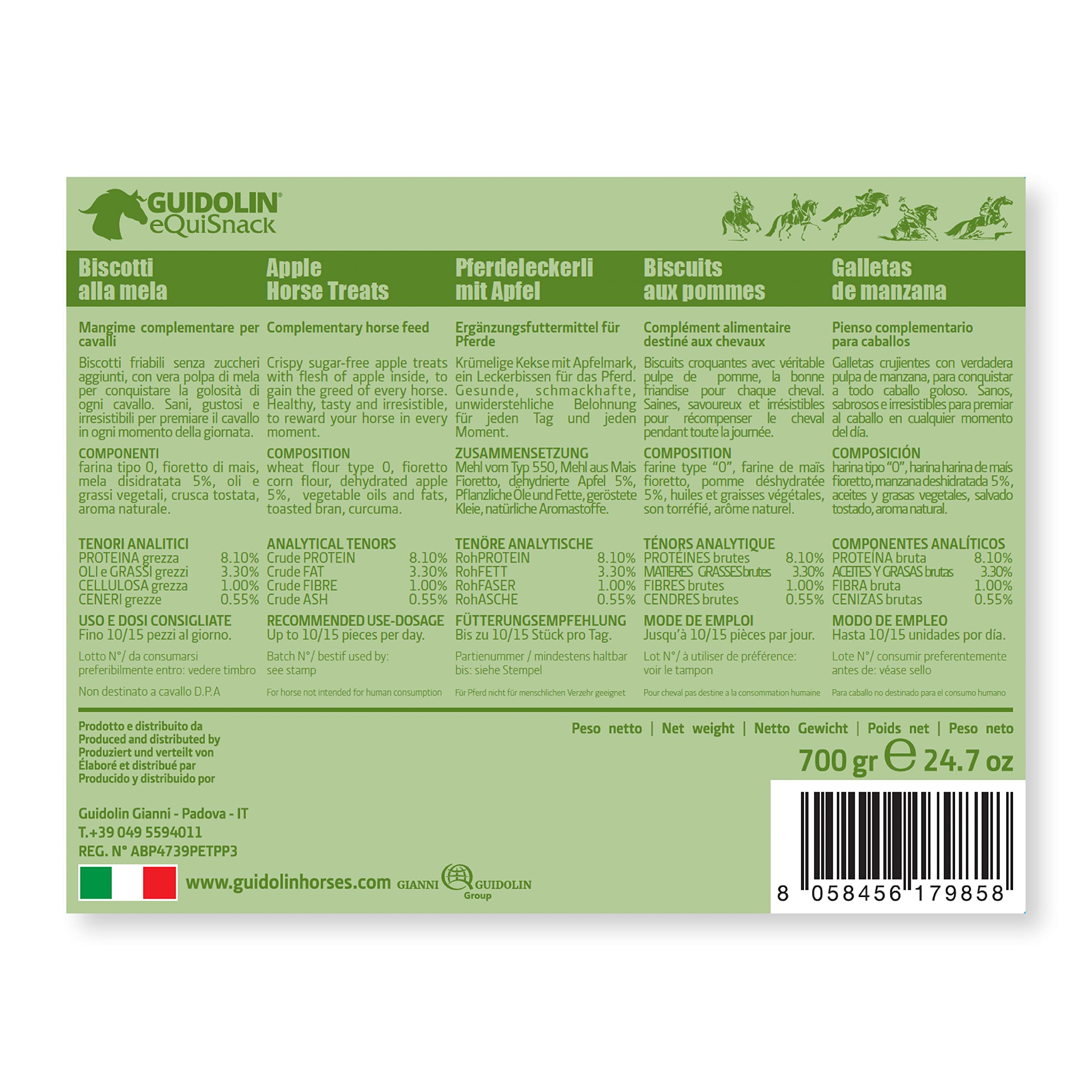 Guidolin Horses Apple Equisnack – Biscotti per Cavalli alla Mela Snack Naturale Human Grade 700 g