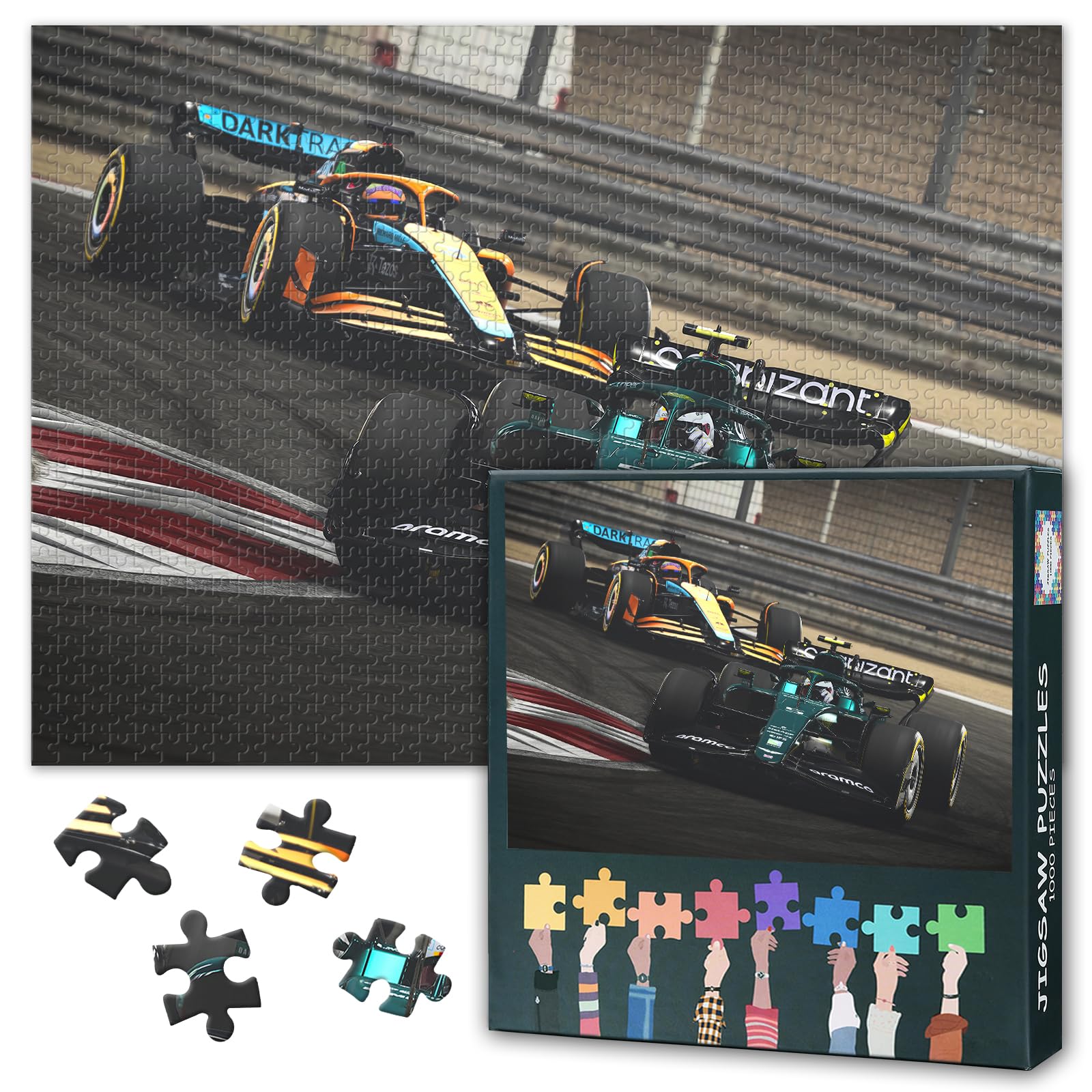 Sport Theme Jigsaw Puzzles for Adults - 1000 Pieces Racing Car Puzzles for Adults Artwork Home Decor Challenging Jigsaw Puzzle as Gift for Puzzle Lovers Party Nights 27.5"X19.7"