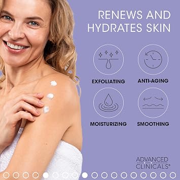 Advanced Clinicals 10% Glycolic Acid + Lactic Acid Exfoliating Body Cream + Vitamin C Brightening Cream Set