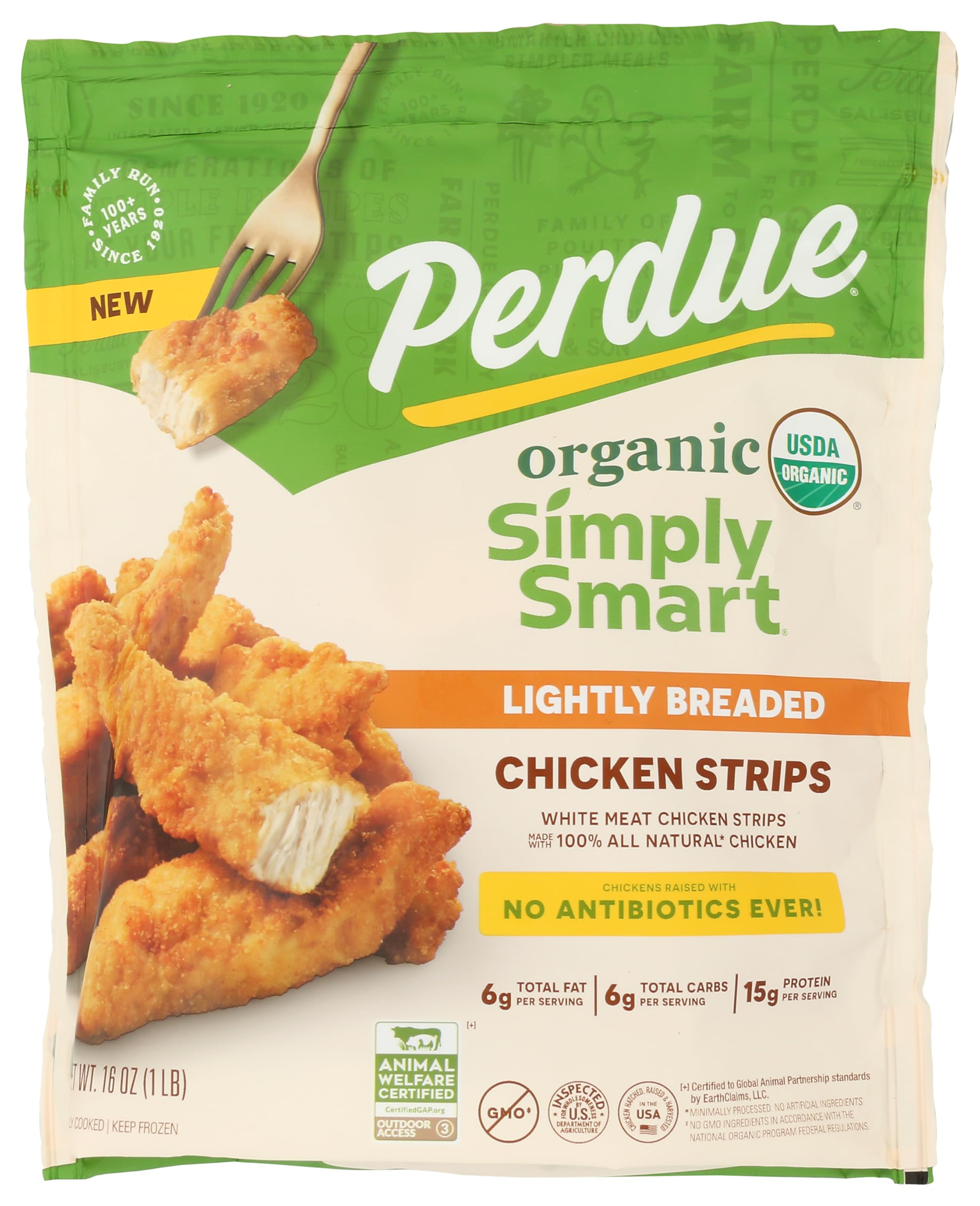 PERDUE Organic Simply Smart Lightly Breaded Chicken Strips 16 OZ