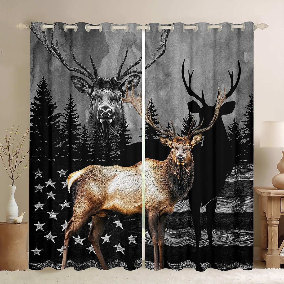 Rideaux cerf occultant le vis-à-vis pour chambre d'ado et adulte look nature