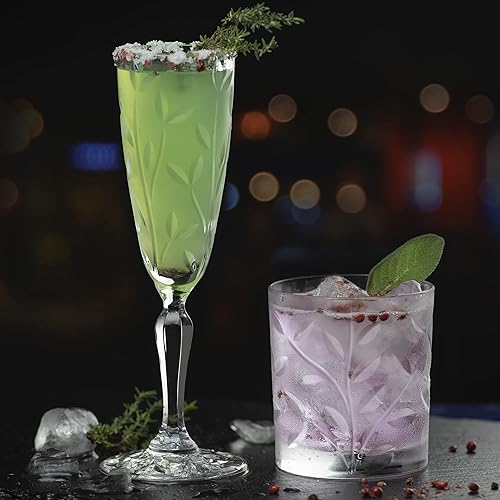 Miniatura 5 de Barski Vaso de vidrio doble antiguo – Juego de 6 vasos – Diseñado DOF – Vasos de cristal – Para whisky – Bourbon – Agua – Bebidas – Vasos – 11 oz –