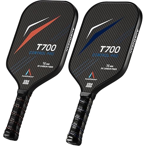 Pickleball Paddles Set of 2,Carbon Pickleball Paddle Set Pro,3K Raw Carbon Fiber Surface with High Grit and Spin,T700SC Carbon Fiber Pickleball Rackets 16 MM,USAPA Approved,2 Covers