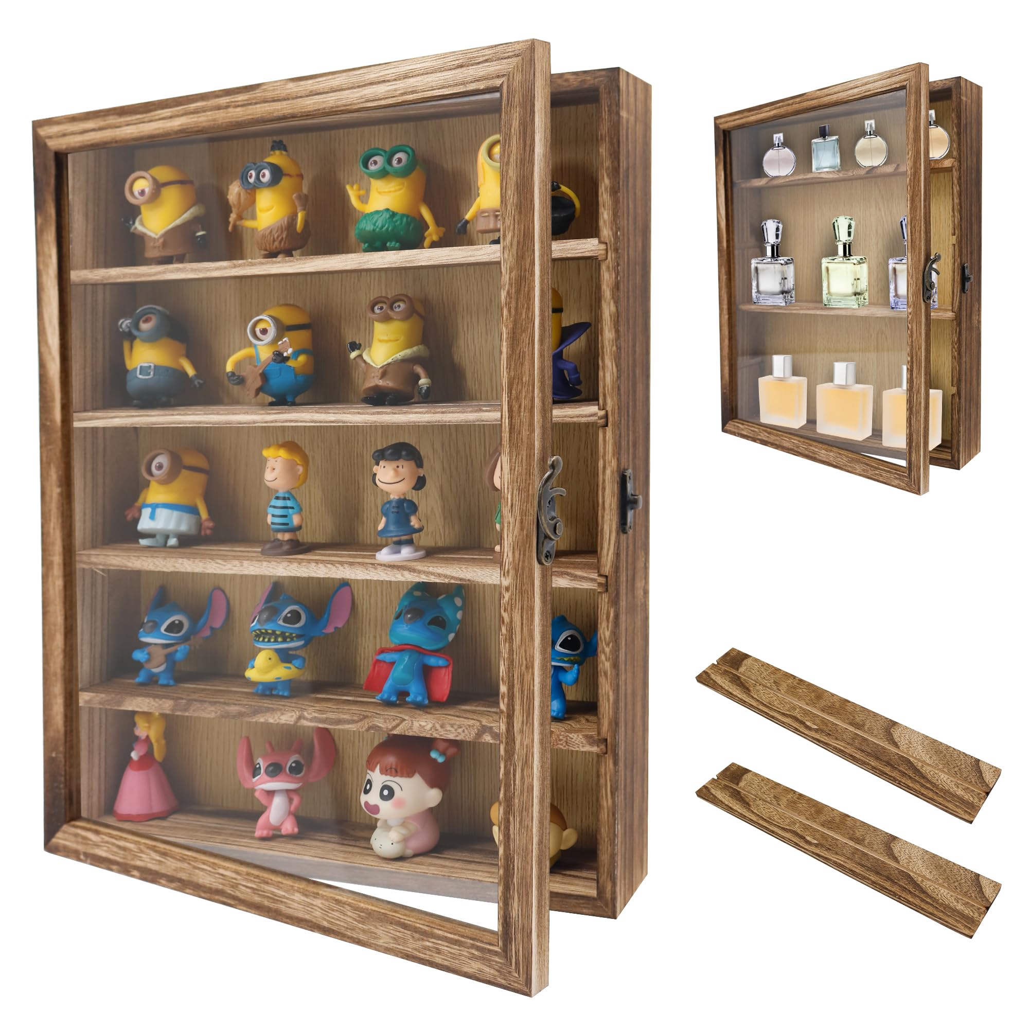 GraduationMall Shadow Box Frame with Removable Shelves,11x14 Wood Deep Memory Box Display Case for Military Medals Flowers Keepsake Collectibles