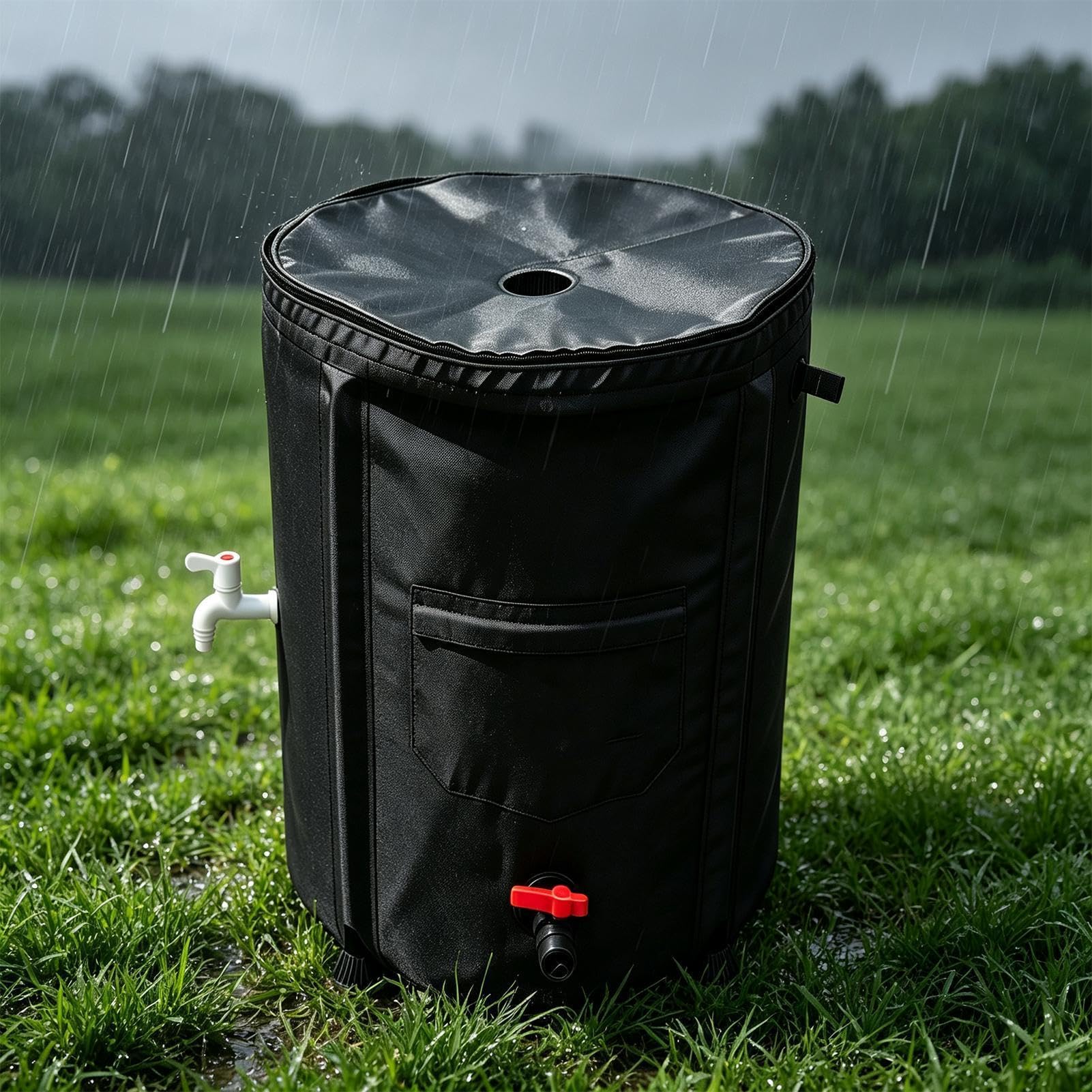 Barril Recolector de Agua de Lluvia Depósito de Agua Plegable, Estanco y