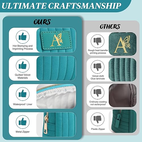 Miniatura 6 de Bolsa de maquillaje de viaje personalizada con inicial, bolsa de cosméticos para adolescentes de 15, 16, 17, 18, 19, 20, 21 años, regalos de moda